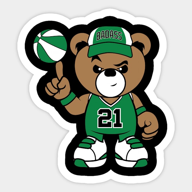 basketball teddy bear Sticker by janvimar